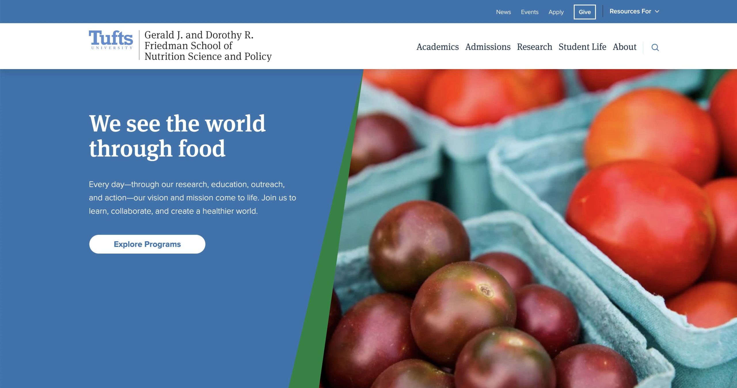 Tufts University: friedman school of nutrition website